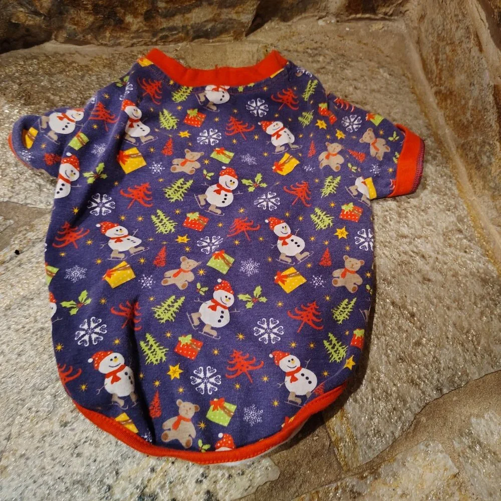 Dogs Christmas Dog Cat Pajamas Shirt Top Size Medium